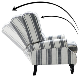 Modern Manual Wingback Recliner Set of 2, Stripe Black