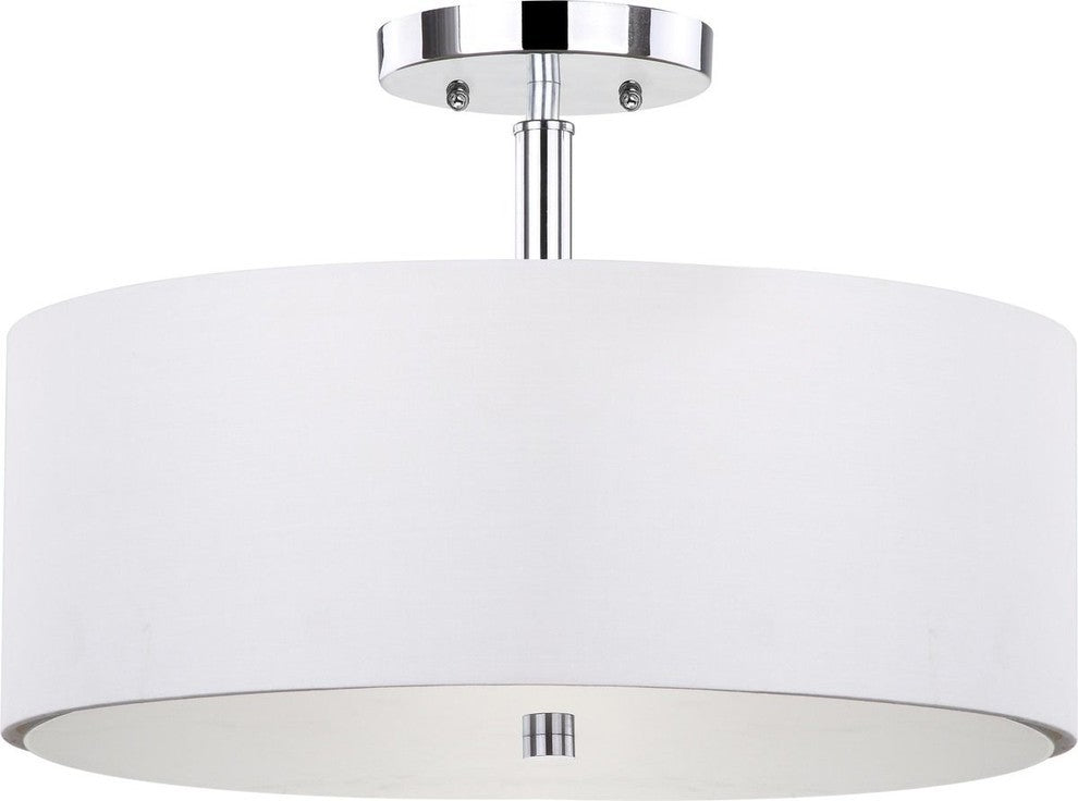 Safavieh Clara Ceiling Drum Light, Chrome