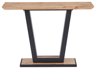 Modern MDF/Metal Console Table, Natural/Black
