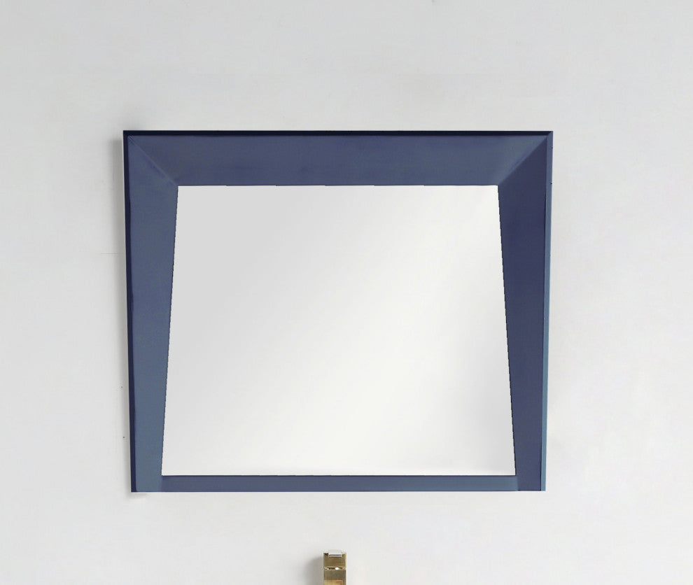 36" Larvotto Navy Blue Modern Bath Vanity, No Matching Mirror