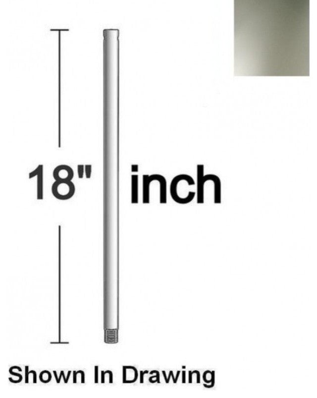 18" Universal Downrod, Satin Nickel