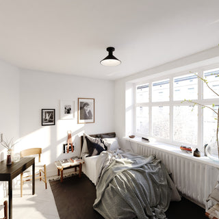 Akron 12" 1 Light Semi-Flush Mount Oil Rubbed Bronze and Matte White