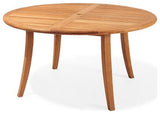 4-Piece Outdoor Teak Dining Set: 52" Round Table, 3 Surf Folding Arm Chairs