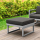 Mykonos Ottoman Silver With Sunbrella Charcoal Cushion