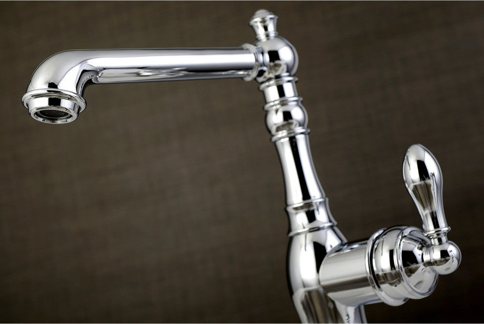 Gourmetier Single-Handle Kitchen Faucet, Side Sprayer, Polished Chrome