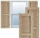 Rustic 2 Equal Louver Faux Wood Shutters, Per Pair, Hand Hewn, 18x28"