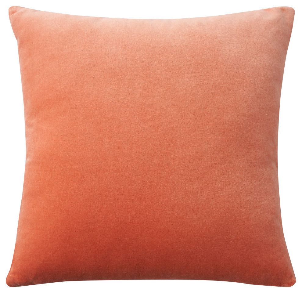 Nourison Home 20"x20" Sofia Solid Revers Velvet Coral Throw Pillows