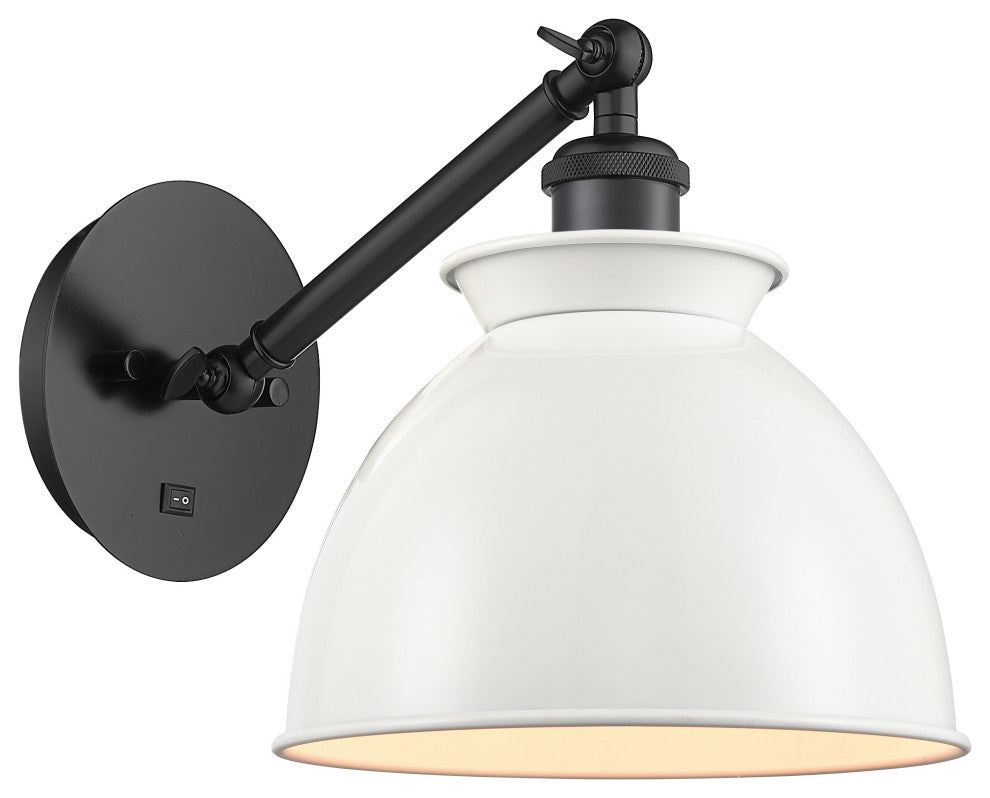 Innovations 317-1W-BK-M14-W-LED Adirondack 1 Light Sconce, Matte Black