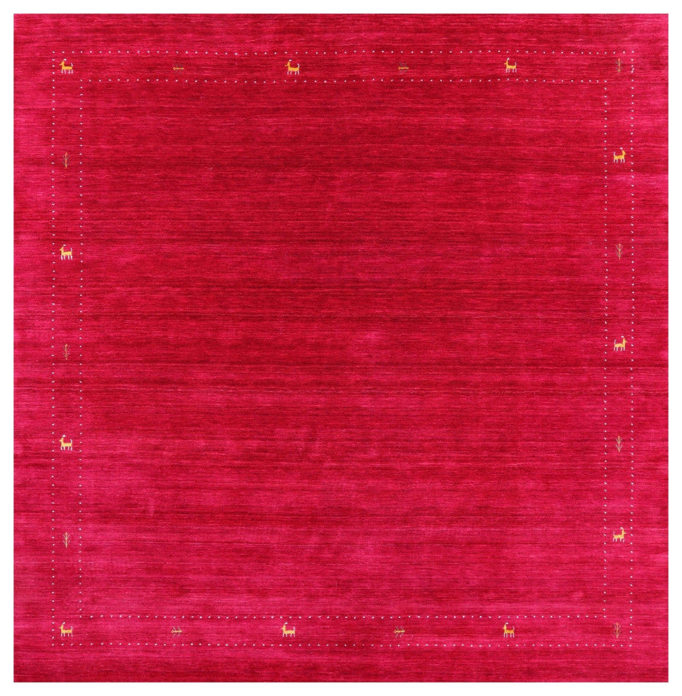 8' Square Persian Gabbeh Hand Knotted Wool Rug - Q15221