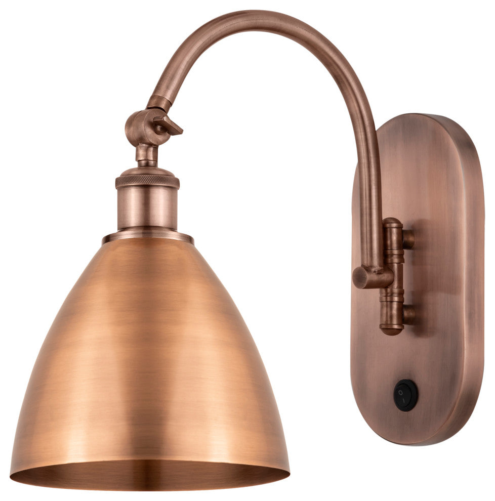 Ballston Dome Sconce, Antique Copper