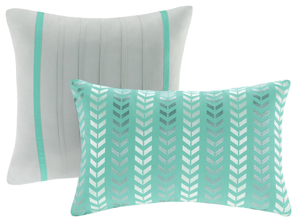 Intelligent Design Peach Skin Printed 5-Piece Comforter Set