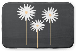 24" x 17" Floral Print Bathmat, Pepper