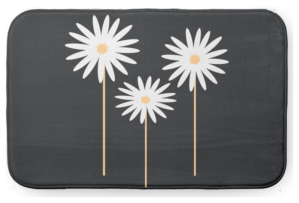 24" x 17" Floral Print Bathmat, Pepper
