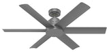 Hunter 52 inch Kennicott Matte Silver Damp Rated Ceiling Fan and Wall Control