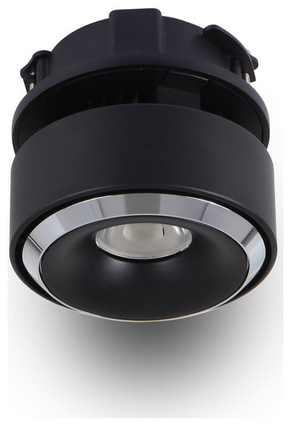 Integrated LED Flush Mounted Adjustable Downlight Commercial Grade, Black