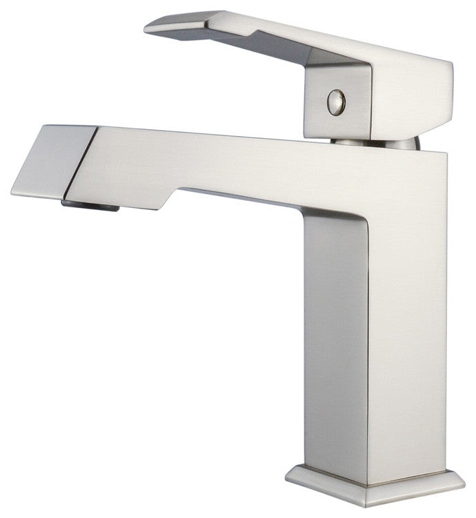Labaro Brass Single Hole Bathroom Faucet, Brushed Nickel