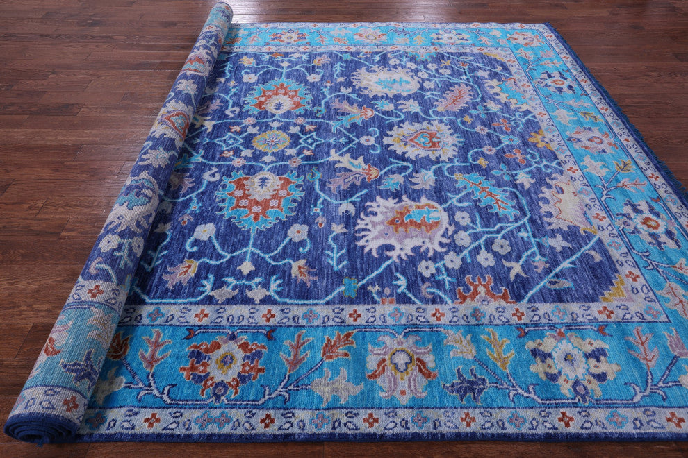 Hand Knotted Turkish Oushak Wool Rug 9' 6" X 11' 11" - Q15581
