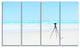 "Digital Camera and Tripod on Beach" Landscape Wall Art Print, 4 Panels, 48"x28"