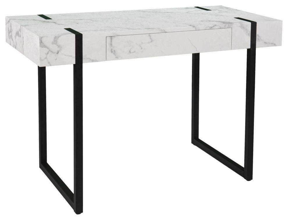 45" White And Black Writing Desk