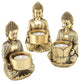 3 Piece Baby Buddha Gilt Tea Light Holders