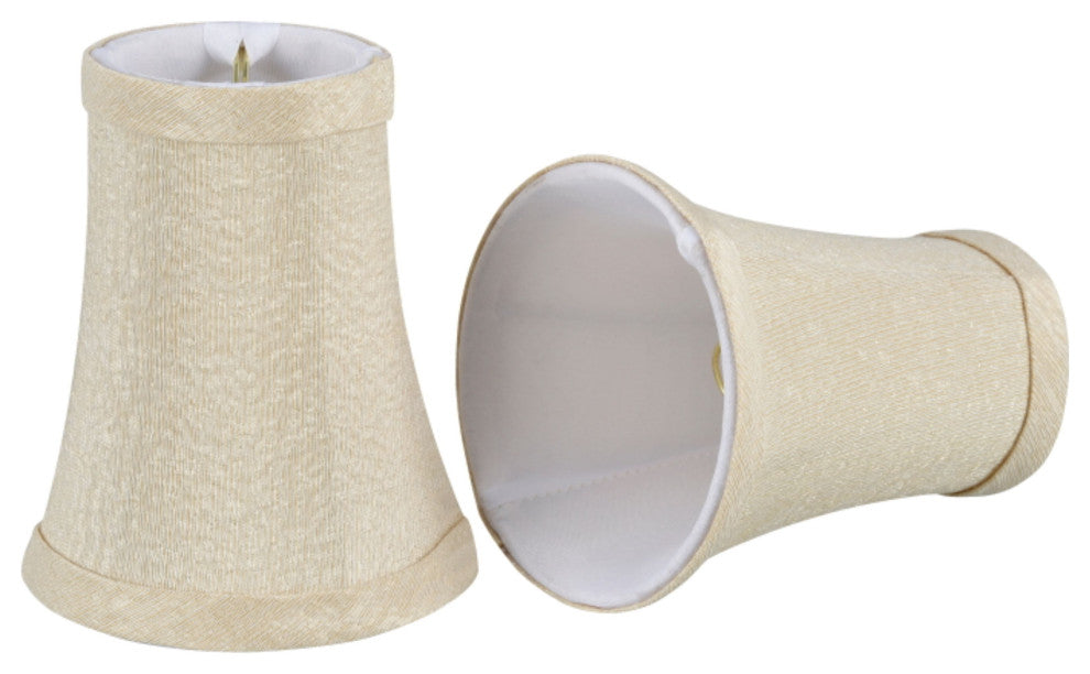 30013-2 Small Bell  Chandelier Clip On Lamp Shade Butter Creme 2 1/2"x4"x5"