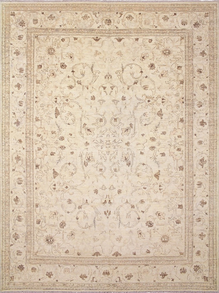 Faded Peshawar Ahmed Ivory/Ivory Rug, 8'11x12'0