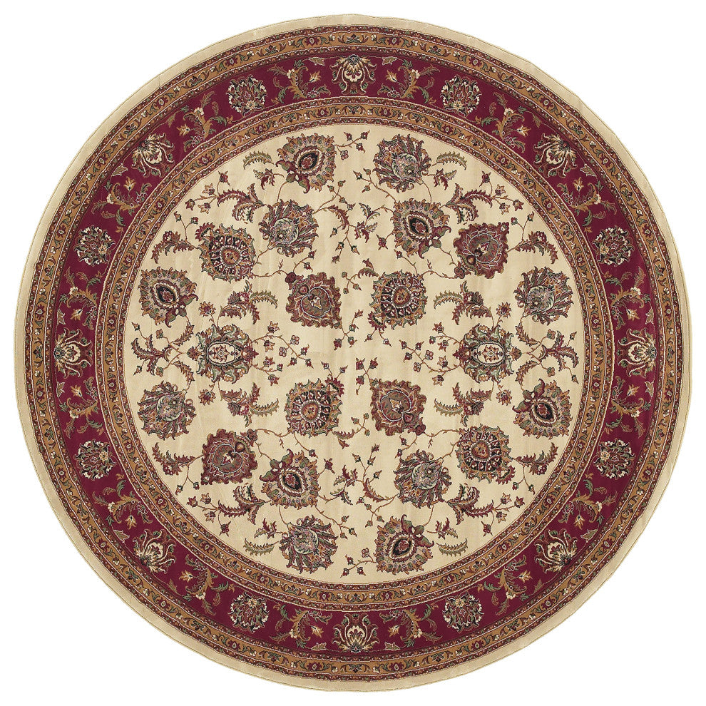 Oriental Weavers Ariana Collection Ivory/Red Oriental Indoor Area Rug 8' RND