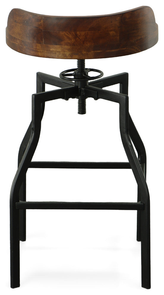 Marais Adjustable Stool, Chestnut and Black