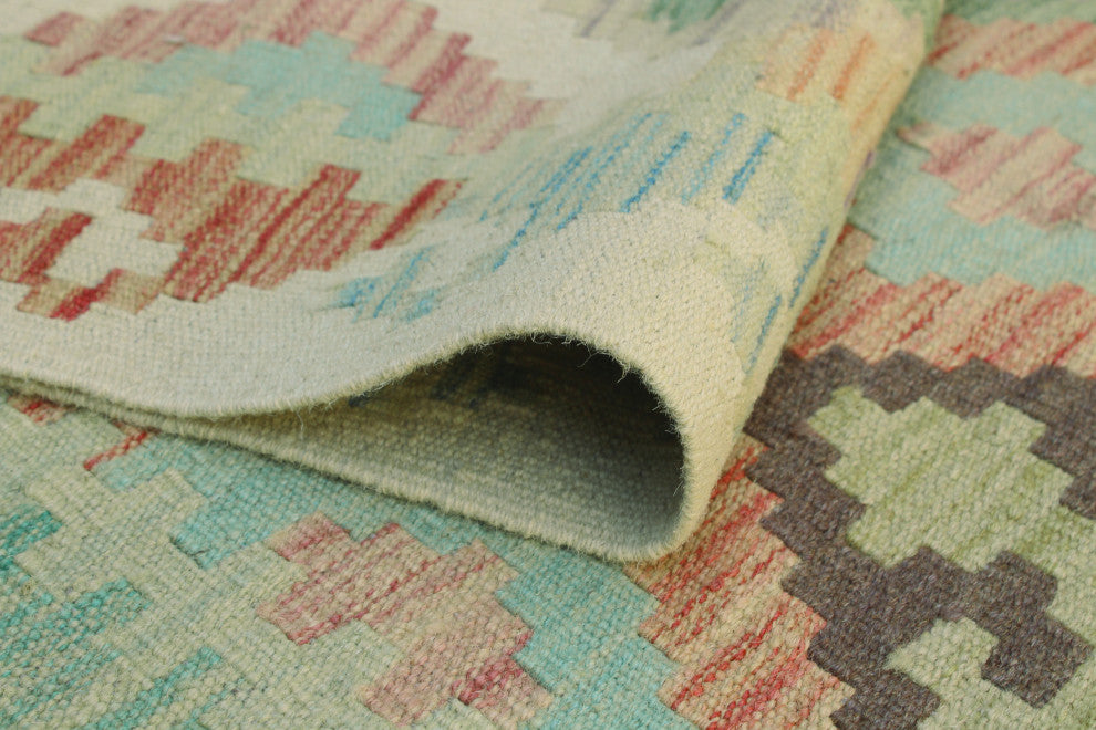 Sun Faded Flatweave Muhaimin Rust/Ivory Rug, 4'9x6'7