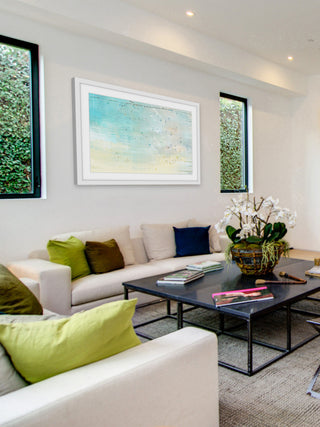 "Distand Beachgoers" Framed Painting Print, 30"x20"