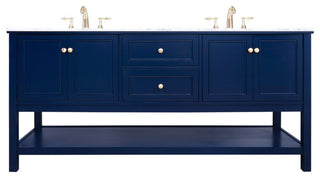 Matilda Single Bathroom Vanity, Blue, 72"
