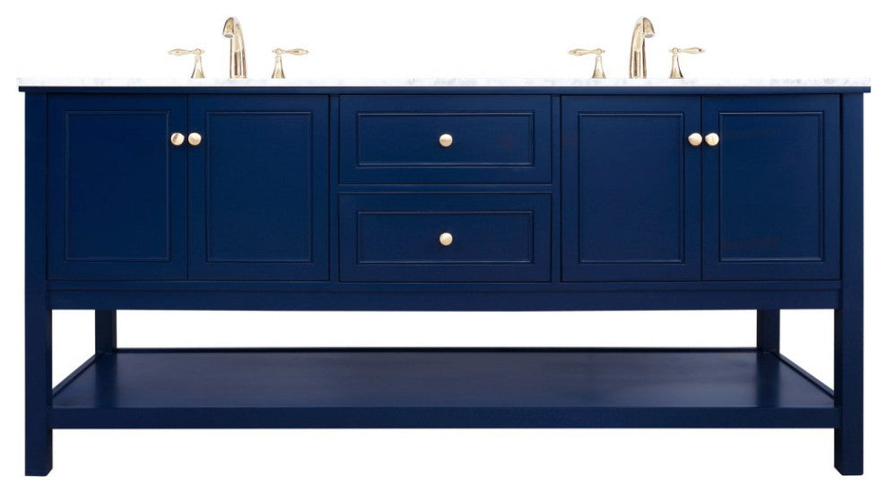 Matilda Single Bathroom Vanity, Blue, 72"