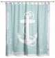 Distressed Teal Anchor Silhouette 71x74 Shower Curtain