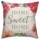 Home Sweet Home Floral 20x20 Throw Pillow