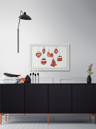 "Christmas Baubles II" Framed Painting Print, 12x8
