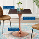 Dining Table, Square, Wood, Rose Gold Dark Brown Brown Walnut, Modern, Bistro