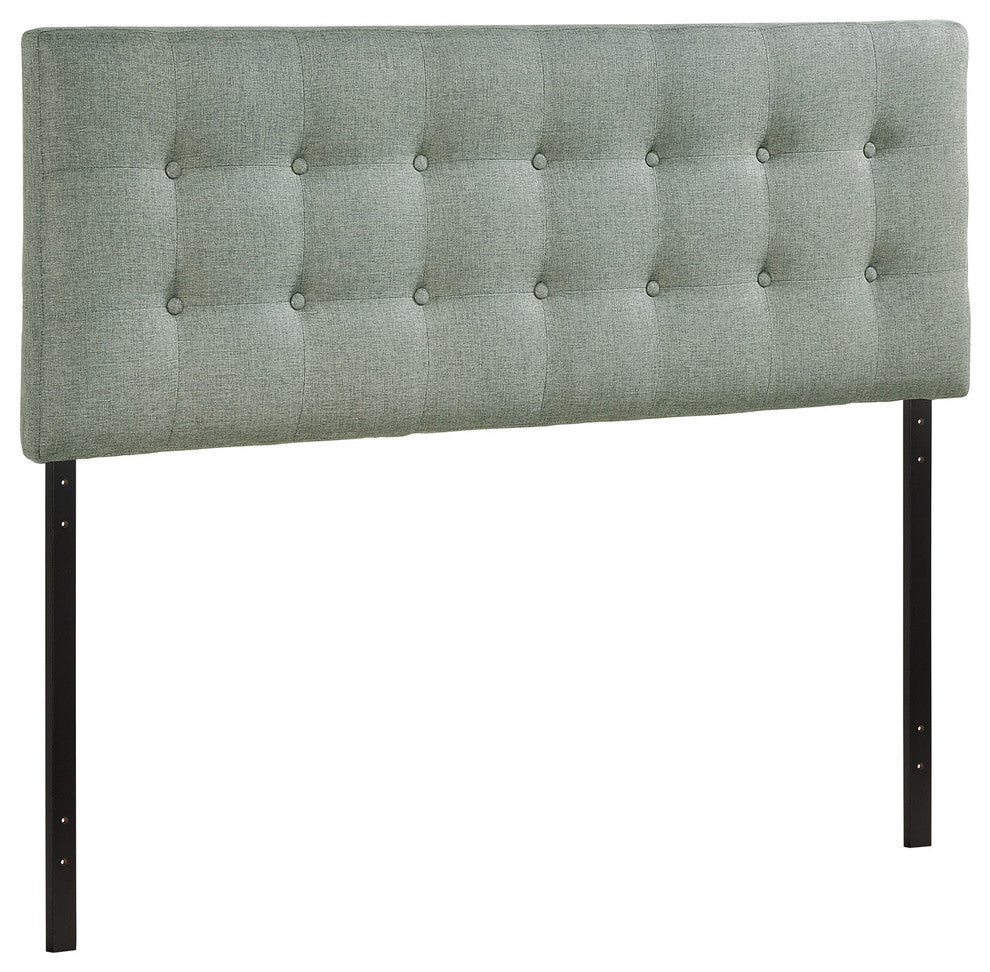 Modern Contemporary Full Size Fabric Headboard, Gray Fabric