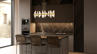 Quoizel PCAUR142 Aurelia 42"W LED Abstract Linear Chandelier - Soft Gold