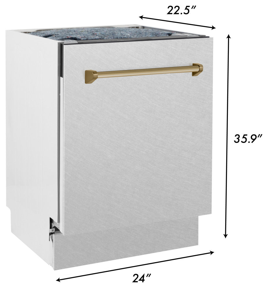 ZLINE 24" Tall Tub Dishwasher, DuraSnow Stainless Steel DWVZ-SN-24-CB