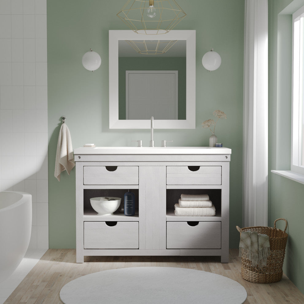 Vintner's Freestanding Single Bathroom Vanity, Grigio, 48"