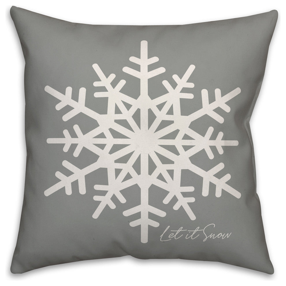 Let It Snow Snowflake 18"x18" Throw Pillow Cover