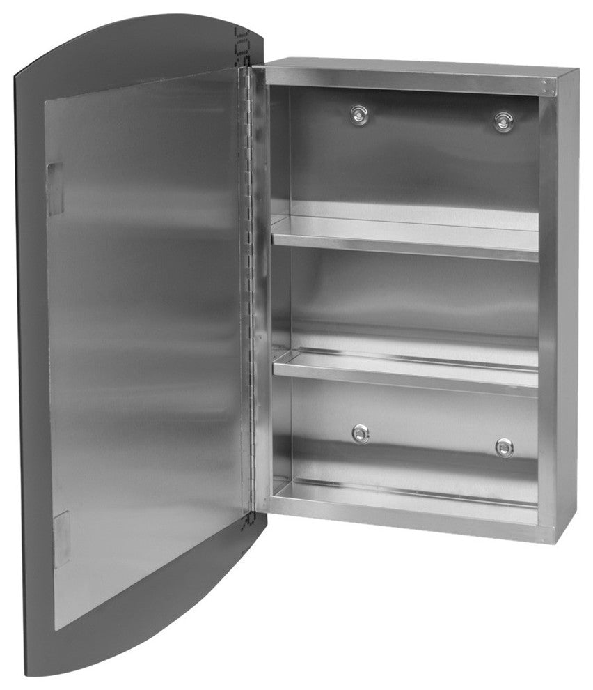 24" Stainless Steel Wall Mount Medicine Cabinet Shelf with Mirror Door