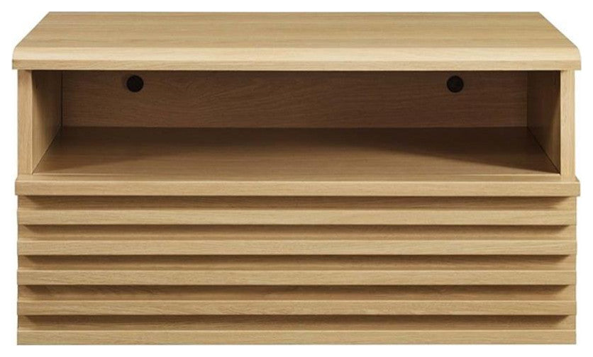 Modway Render 1-Drawer Wall-Mount Modern Wood Nightstand in Oak