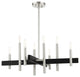 Brushed Nickel Mid Century Modern, Urban, Scandinavian, Minimal Chandelier