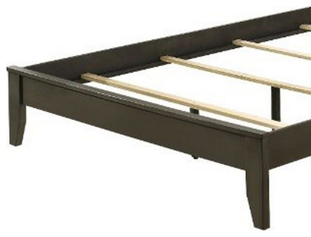 Benzara BM252738 Queen Bed With Slatted Panel Headboard, Brown