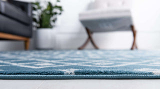 Rug Unique Loom Moroccan Trellis Dark Blue Rectangular 7' 0 x 10' 0