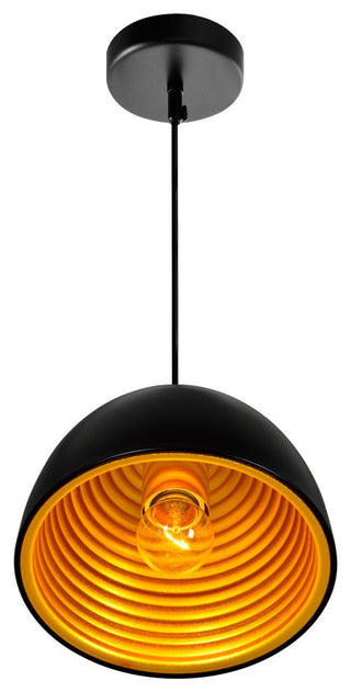 Modest 1 Light Down Mini Pendant With Black Finish