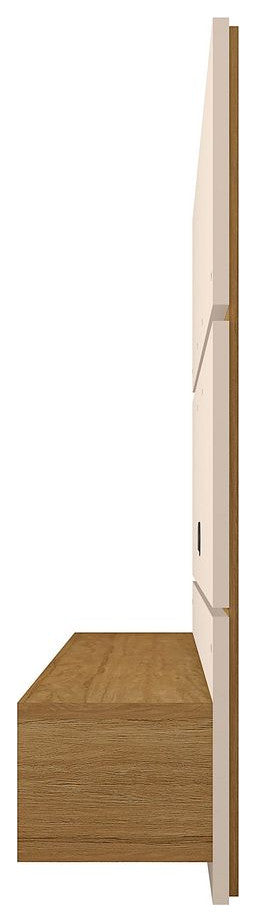 Vernon 62.99 Floating Entertainment Center in Off White and Cinnamon