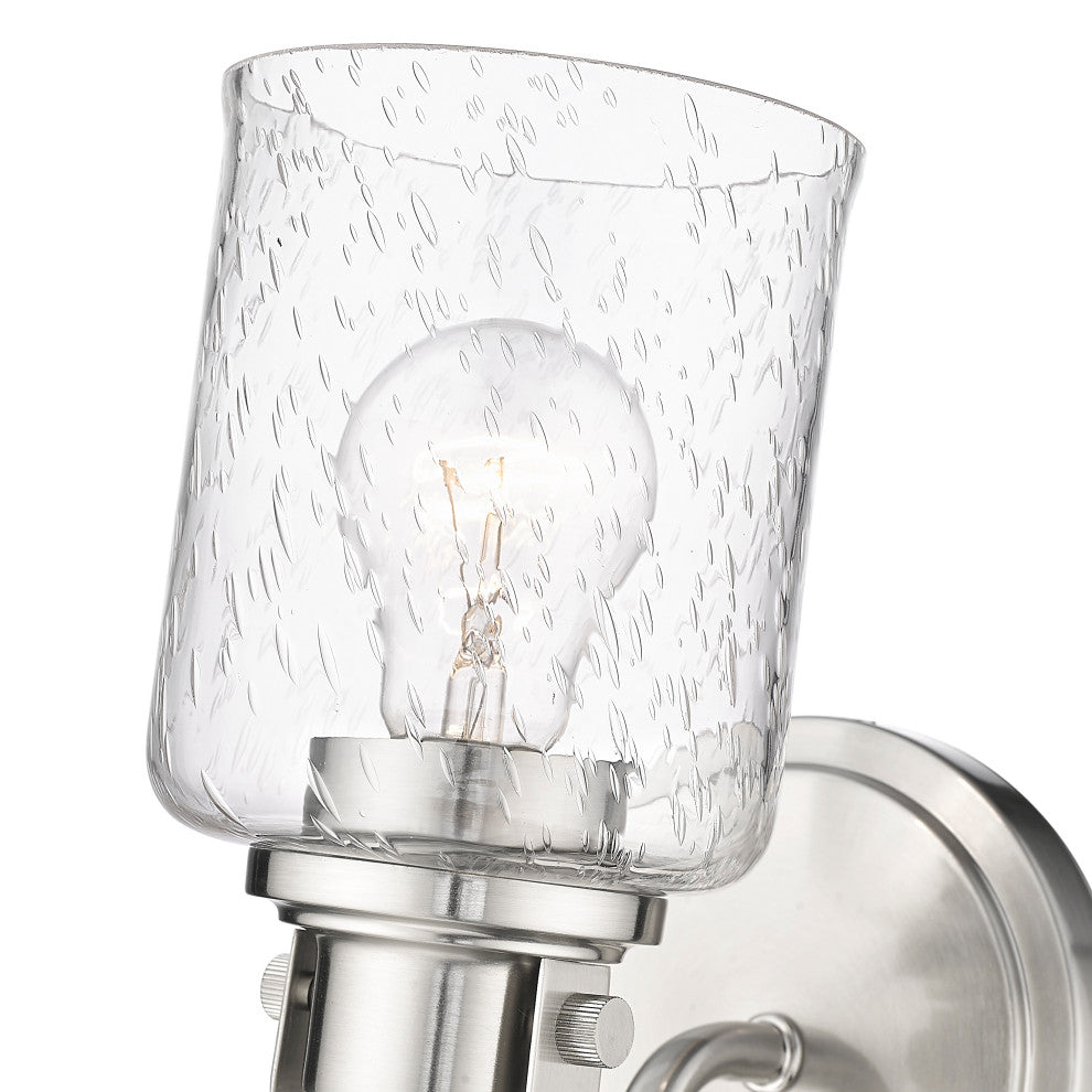 Zlite 340-1S-BN 1-Light Wall Sconce, Clear Seeded