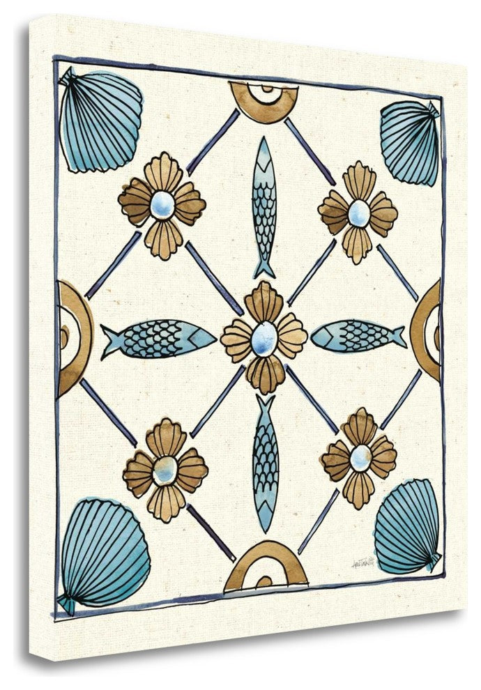 "Coastal Breeze Tile II" By Anne Tavoletti, Giclee Print on Gallery Wrap Canvas